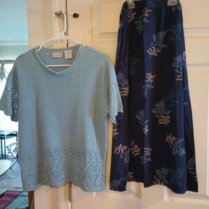 Blair 2 piece woman's pullover sweater with midi skirt MEDIUM
